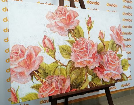 QUADRO SU TELA – BOUQUET VINTAGE DI ROSE - QUADRI DI FIORI - STAMPE E QUADRI