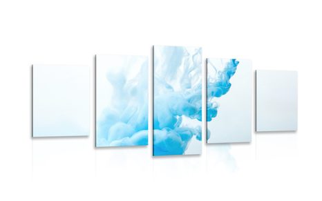 5-PIECE CANVAS PRINT BLUE INK IN THE WATER - ABSTRACT PICTURES - PICTURES