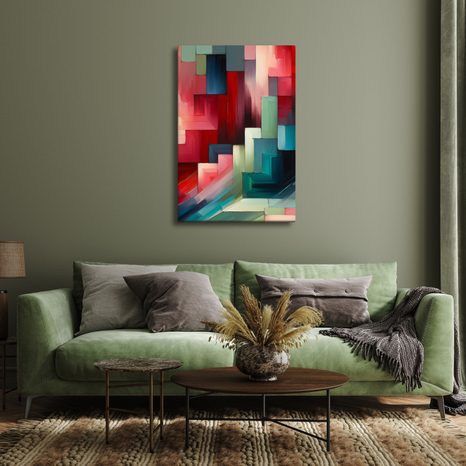 OBRAZ BAREVNÉ BLOKY A STÍNY - OBRAZY ABSTRAKTNÍ TVARY - OBRAZY
