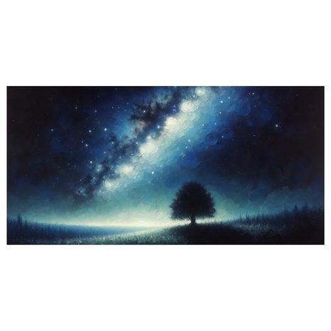 OBRAZ NOČNÍ KRAJINA SE STROMEM ŽIVOTA - OBRAZY STROMY ŽIVOTA - OBRAZY
