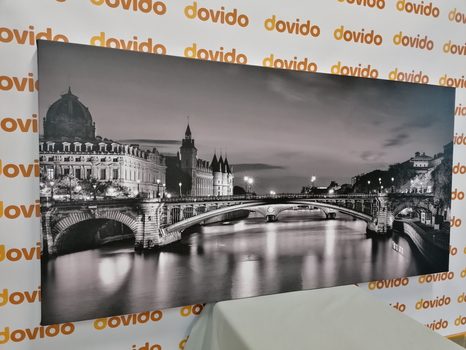 TABLEAU SUR TOILE – PANORAMA ÉCLATANT DE PARIS EN NOIR ET BLANC - TABLEAUX EN NOIR ET BLANC - TABLEAUX