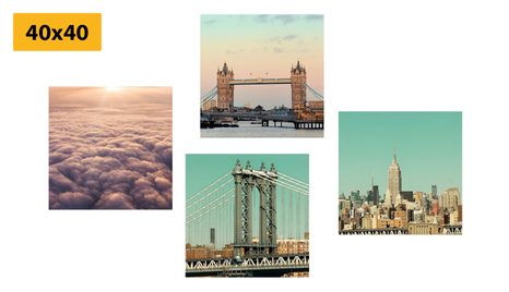 SET DI QUADRI – LUOGHI IN COLORI DELICATI - COLLEZIONI DI QUADRI - STAMPE E QUADRI