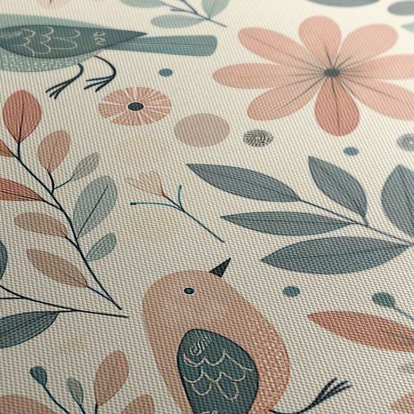 5-TEILIGES WANDBILD VÖGEL ZWISCHEN BLUMEN - BILDER BLUMEN - BILDER