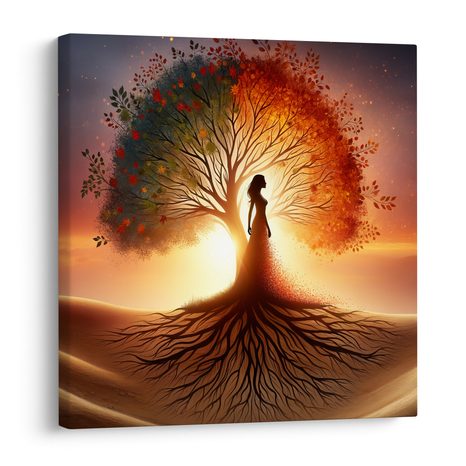 OBRAZ ZÁPAD SLUNCE A STROM ŽIVOTA - OBRAZY STROMY ŽIVOTA - OBRAZY