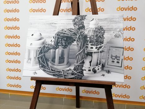 WANDBILD IM VINTAGE-STIL IN SCHWARZ-WEISS - SCHWARZ-WEISSE BILDER - BILDER