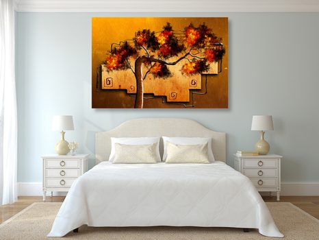 WANDBILD AFRIKANISCHER BAUM IM ETHNISCHEN STIL - BILDER BÄUME DES LEBENS - BILDER