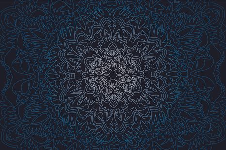 TAPETE ORNAMENTALES MANDALA AUF SCHWARZEM HINTERGRUND - TAPETEN MIT FENG SHUI-MOTIVEN - TAPETEN