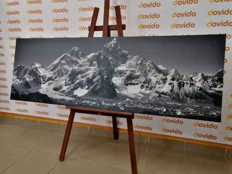 OBRAZ PIĘKNY SZCZYT GÓRSKI W WERSJI CZARNO-BIAŁEJ - OBRAZY WEDŁUG MOTYWU - OBRAZY