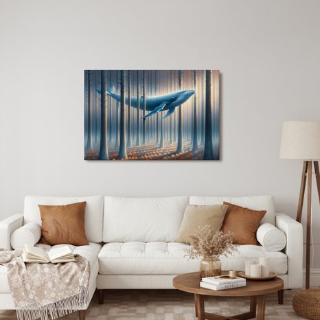 WANDBILD TRAUMSCHWERTWAL ZWISCHEN BAUMSTÄMMEN - WANDBILDER UNTERWASSERWELT - BILDER