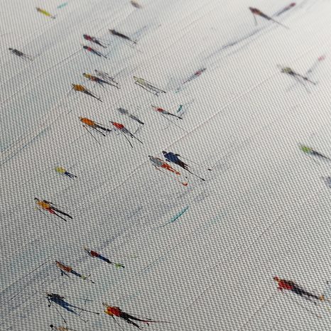 WANDBILD SKIFAHRER IN WINTERLANDSCHAFT - WEIHNACHTS- UND WINTERBILDER - BILDER