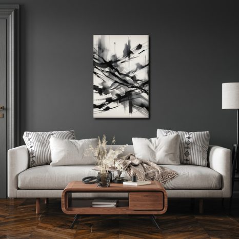 WANDBILD DYNAMISCHE PINSELSTRICHE - BILDER MIT LIEBESMOTIVEN - BILDER