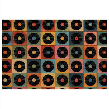 WANDBILD RETRO-VINYLPLATTEN - MUSIKBILDER - BILDER