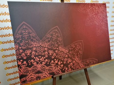 TABLOU ELEMENTELE MODERNE DE MANDALA ÎN NUANȚE DE MARO - TABLOURI FENG SHUI - TABLOURI