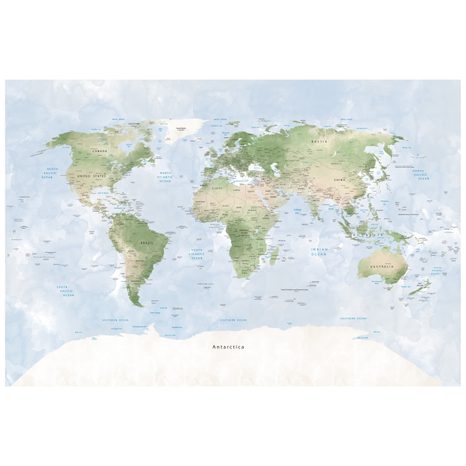 TAPETA AKVARELOVÁ MAPA SVĚTA - TAPETY MAPY - TAPETY