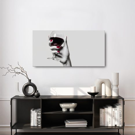 OBRAZ PŘÍPITEK ČERVENÝM VÍNEM - OBRAZY JÍDLA A NÁPOJE - OBRAZY