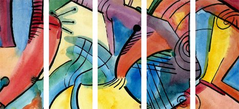 5-RÉSZES KÉP ABSZTRAKT MŰVÉSZET - ABSZTRAKT KÉPEK - KÉPEK