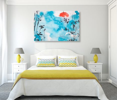 QUADRO SU TELA – PITTURA DEL CIELO GIAPPONESE - QUADRI DI NATURA E PAESAGGIO - STAMPE E QUADRI