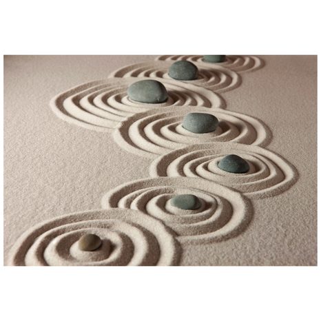 FOTÓTAPÉTA ZEN KÖVEK HOMOKOS KÖRÖKBEN - FENG SHUI TAPÉTÁK - TAPÉTÁK