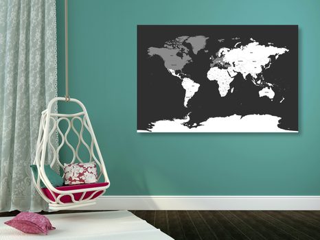 ΕΙΚΌΝΑ ΣΕ ΜΟΝΤΈΡΝΟ ΧΆΡΤΗ ΑΠΌ ΦΕΛΛΌ ΜΕ ΑΣΠΡΌΜΑΥΡΗ ΑΠΌΧΡΩΣΗ - ΠΊΝΑΚΕΣ ΣΤΟ ΦΕΛΛΌ - ΠΊΝΑΚΕΣ