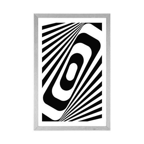 POSTER CU PASSEPARTOUT ILUZIE ÎN ALB-NEGRU - ALB-NEGRU - POSTERE