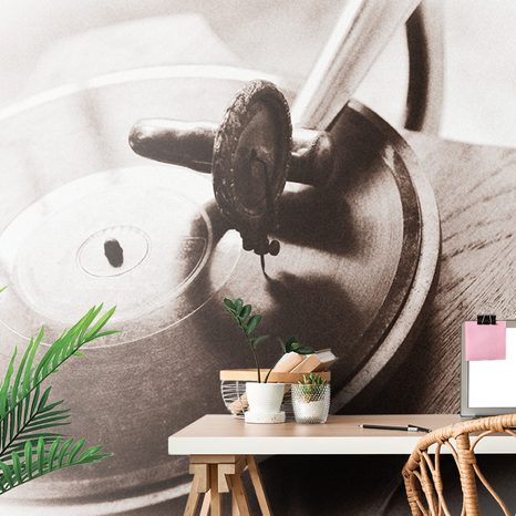 WALL MURAL ANTIQUE GRAMOPHONE - WALLPAPERS VINTAGE AND RETRO - WALLPAPERS