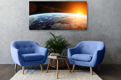 OBRAZ POHĽAD NA PLANÉTU Z VESMÍRU - OBRAZY VESMÍRU A HVIEZD - OBRAZY