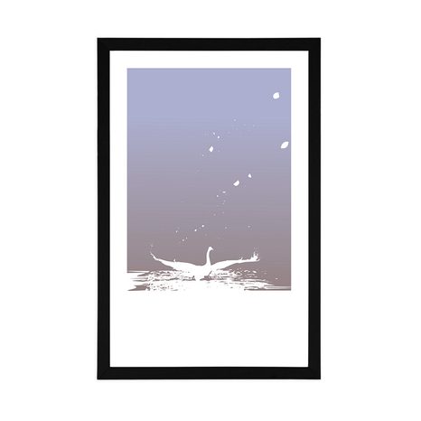 POSTER – STORIA DEL CIGNO CON PASSEPARTOUT - MOTIVI DALLA NOSTRA OFFICINA - POSTER