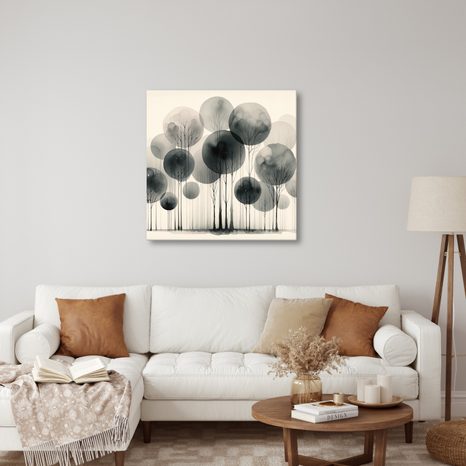 OBRAZ FANTAZIJNÍ STROMY V ŠEDÉ KRAJINĚ - OBRAZY STROMY ŽIVOTA - OBRAZY