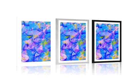 AFFICHE AVEC PASSE-PARTOUT – ART ABSTRAIT PASTEL - ABSTRAIT ET À MOTIFS - AFFICHES