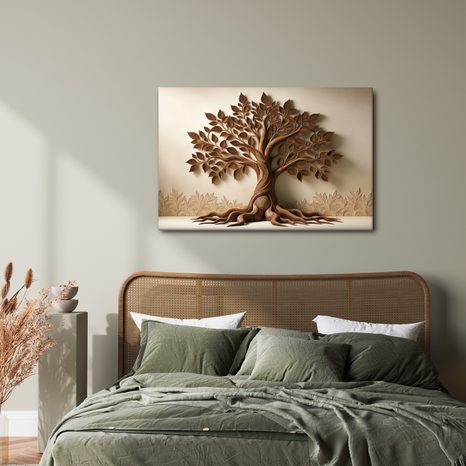 WANDBILD LEBENSBAUM MIT BLÄTTERN UND WURZELN - BILDER - 🔥 TOTALAUSVERKAUF