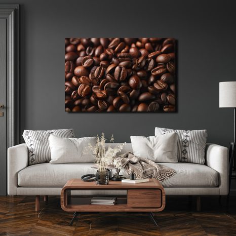 WANDBILD KAFFEEBOHNEN IM DETAIL - BILDER VON ESSEN UND GETRÄNKEN - BILDER