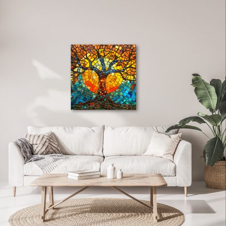 KÉP NAPFÉNYES MOZAIK ÉLETFA - ÉLETFÁK KÉPEK - KÉPEK