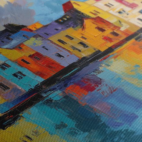 SLIKA ŠARMANTNI GRAD U BOJAMA - ŠARENE KUĆE - SLIKE