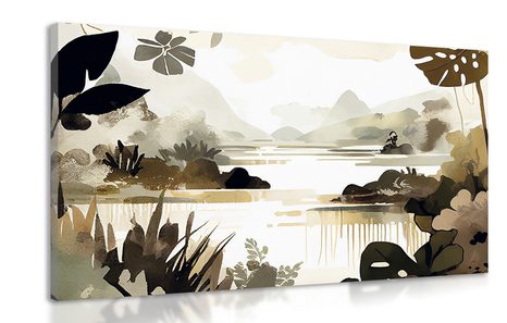 CANVAS PRINT LAKE IN THE JUNGLE - PICTURES LAKES - PICTURES