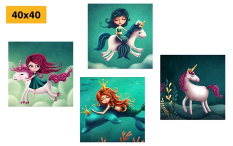 SET DI QUADRI – CREATURE FIABESCHE - COLLEZIONI DI QUADRI - STAMPE E QUADRI