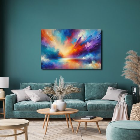 OBRAZ BAREVNÁ SYMFONIE NEBE A VODY - ABSTRAKTNÍ OBRAZY - OBRAZY