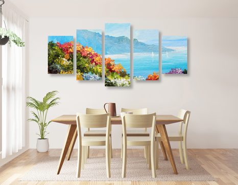 TABLOU 5-PIESE VEDERE LA MARE - TABLOU NATURĂ ȘI PEISAJE NATURALE - TABLOURI