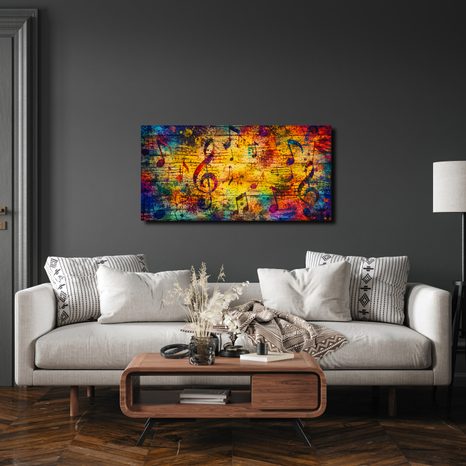 WANDBILD BUNTE MUSIKALISCHE ABSTRAKTION - MUSIKBILDER - BILDER