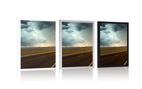 PLAKÁT CESTA UPROSTŘED POUŠTĚ - PŘÍRODA - PLAKÁTY