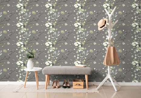 SAMOLEPÍCÍ TAPETA VĚTVIČKY ROSTLIN NA TMAVÉM POZADÍ - SAMOLEPÍCÍ TAPETY - TAPETY