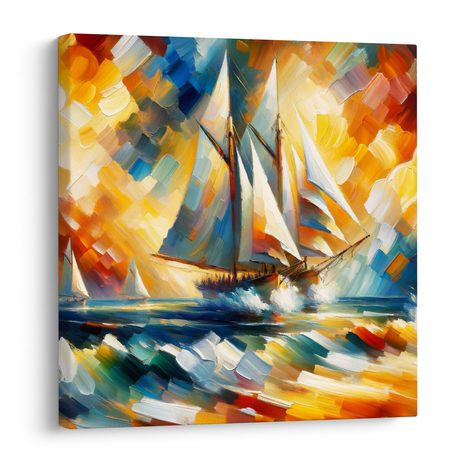 OBRAZ BAREVNÁ MOŘSKÁ PLAVBA - OBRAZY MOŘE A PLÁŽ - OBRAZY