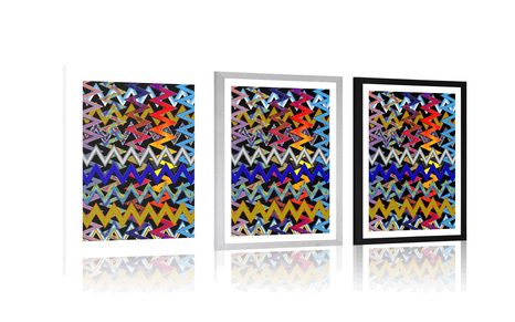 PLAKAT S PASPARTUJEM ČUDOVITI VZOREC V BARVAH - ABSTRAKTNI IN VZORČASTI - PLAKATI