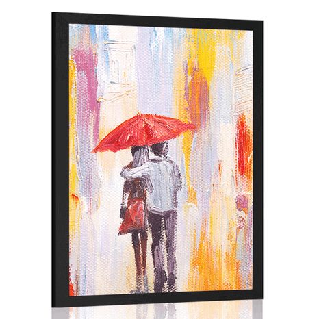 AFFICHE MARCHE SOUS LA PLUIE - AMOUR - AFFICHES