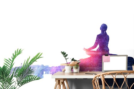 SAMOLEPÍCÍ TAPETA MEDITACE ŽENY - SAMOLEPÍCÍ TAPETY - TAPETY