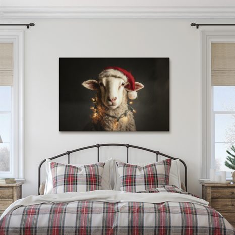 WANDBILD WEIHNACHTSSCHAFE MIT LICHTERN - WEIHNACHTS- UND WINTERBILDER - BILDER