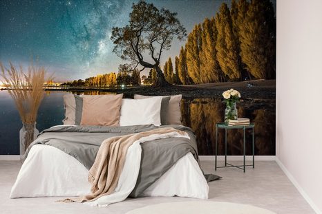 SELBSTKLEBENDE FOTOTAPETE BAUM UNTER EINEM STERNENHIMMEL - SELBSTKLEBENDE TAPETEN - TAPETEN