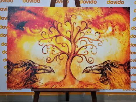 CANVAS PRINT TREE OF LIFE WITH RAVENS - OBRAZY STROMY ŽIVOTA - PICTURES