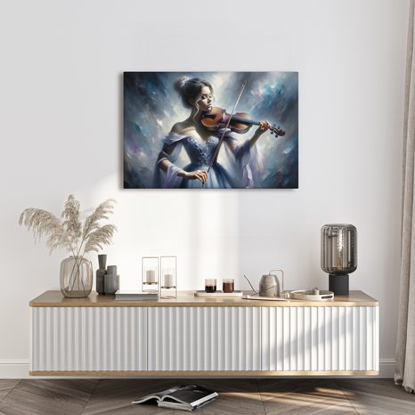 WANDBILD ROMANTISCHE VIOLINISTIN - WANDBILDER FRAUEN - BILDER