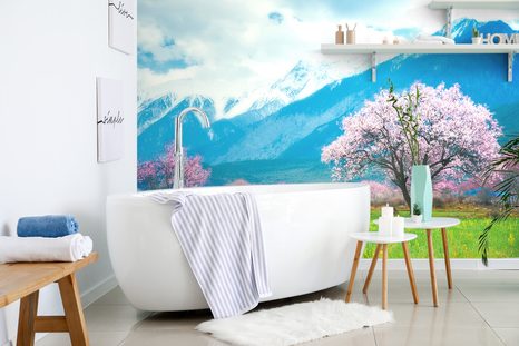 FOTOTAPETA KOUZELNÝ STROM UPROSTŘED HOR - TAPETY PŘÍRODA - TAPETY