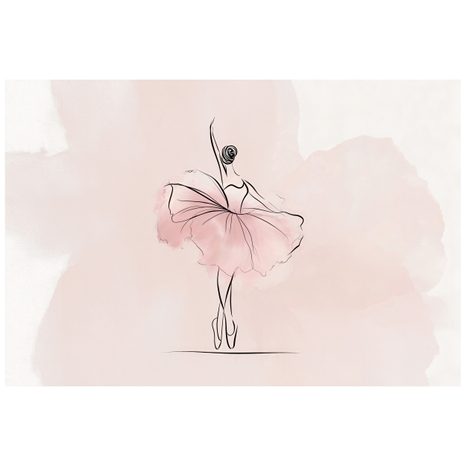 SELBSTKLEBENDE TAPETE ELEGANTE BALLERINA IM ROSA ROCK - TAPETEN MIT MENSCHEN UND PROMIS - TAPETEN